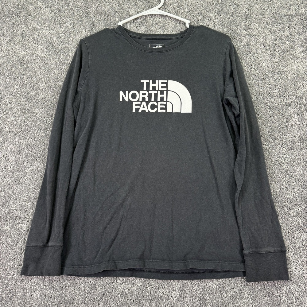 The North Face Shirt Womens Large Black Long Sleeve Logo Graphic Tee Outdoor - Picture 1 of 9